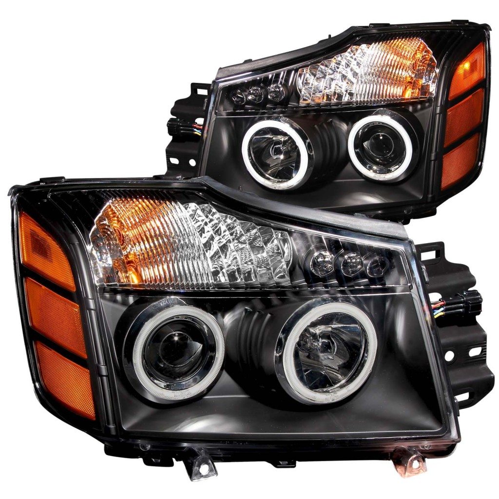 NISSAN ARMADA / TITAN 04-07 PROJECTOR HEADLIGHTS HALO BLACK CLEAR (CCFL ...