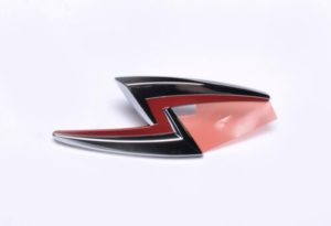 OEM NISSAN S15 HOOD EMBLEM (S) SILVIA CHROME/RED - Nissan Race Shop